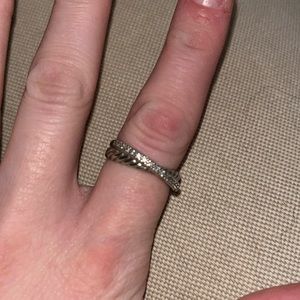 David Yurman Crossover Ring with Diamonds - Silver